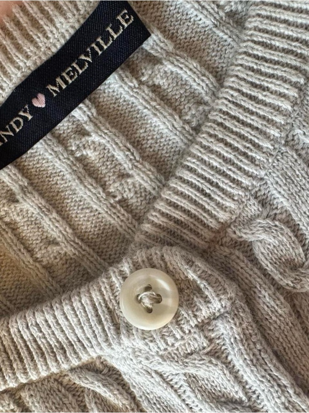 Brandy Melville Zoe Cardigan Light Gray Cable Knit Cropped XS/S - Picture 7 of 8